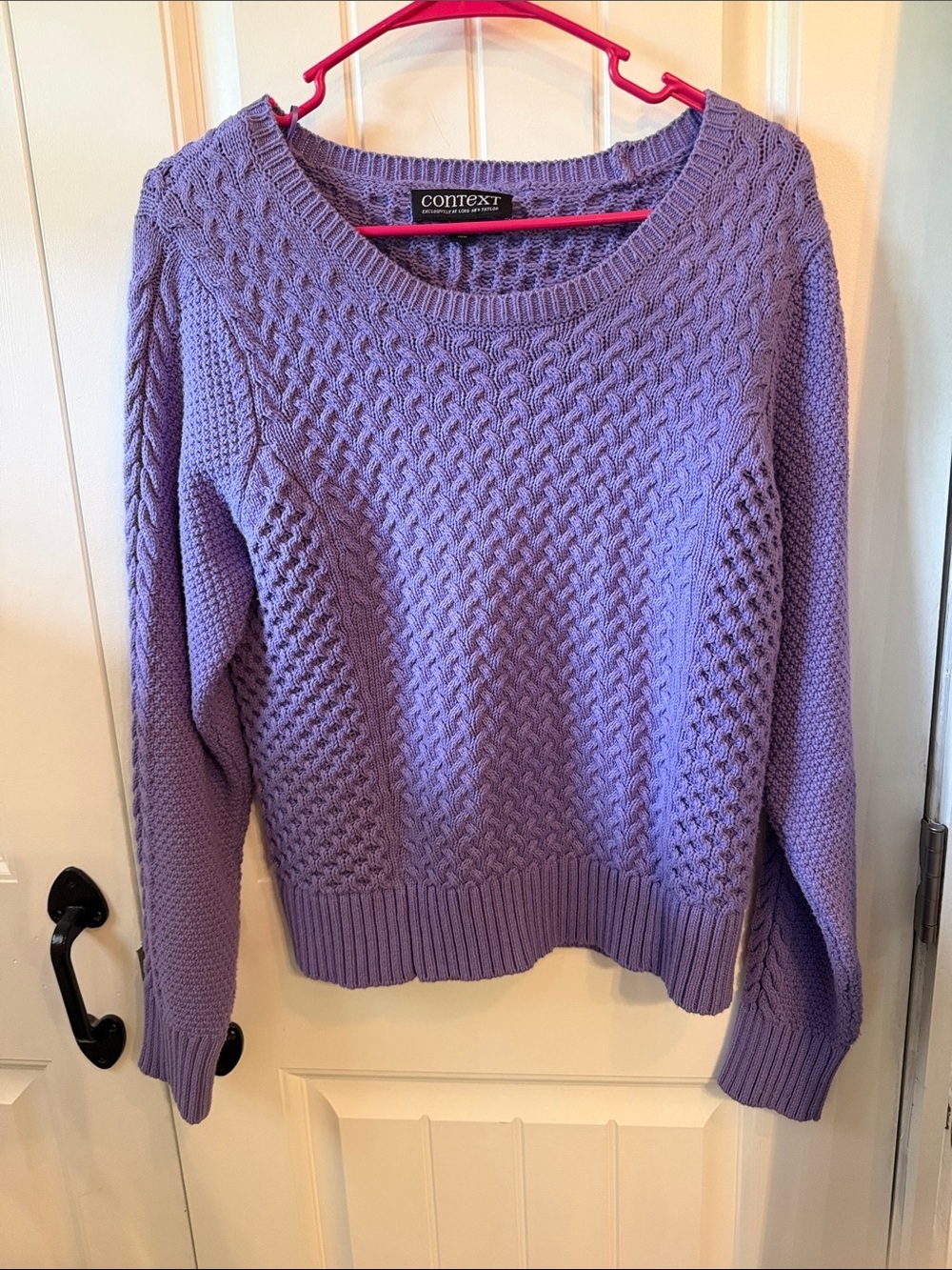 Context from Lord and Taylor Women's Large cropped knit Lilac pullover sweater - Picture 2 of 8